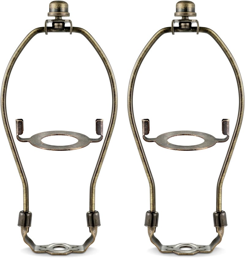 GooChan Lamp Shade Harp, Antique Brass Lamp Harp Frame Lampshade Bracket, Detachable Shade Holder for Floor or Table Light (Bronze, 7.5-Inch) - Image 1